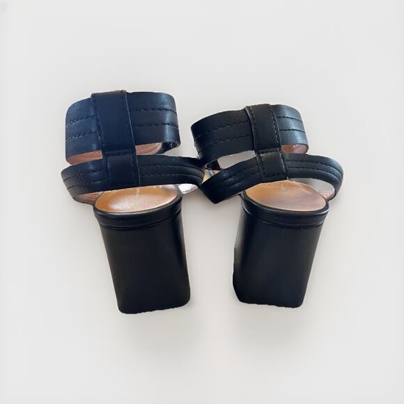 LINEA PAOLO Emmie Heeled Ankle Strap Leather Sandals Block Heels Size 6 Med - Picture 5 of 8